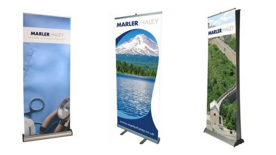 Roller banners for small stand spaces