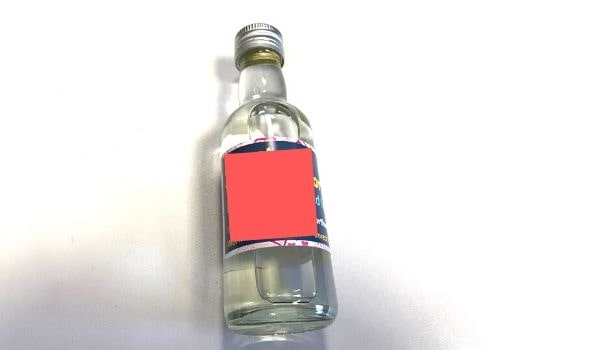 Branded gin bottle