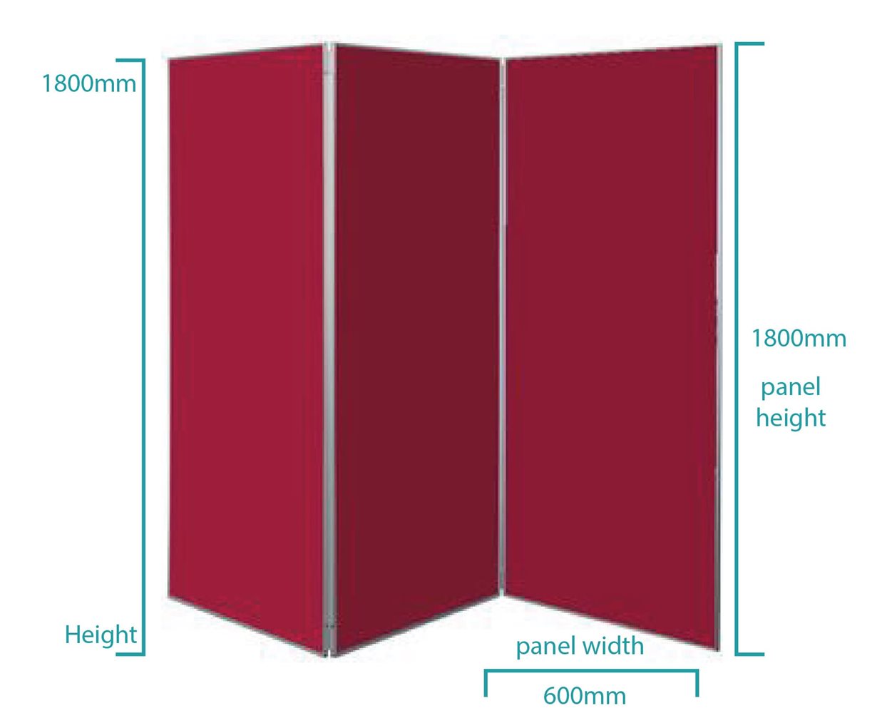 large 3 panel folding display board dimensions