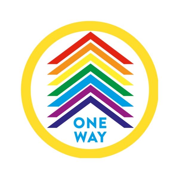 One Way Children's Themed Floor Sticker - Circle