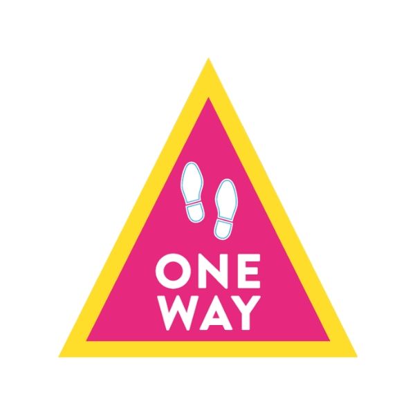 One Way Children's Themed Floor Sticker - Triangle